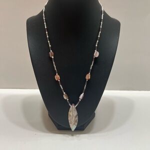 Elegant Pearl and Shell Pendant Necklace